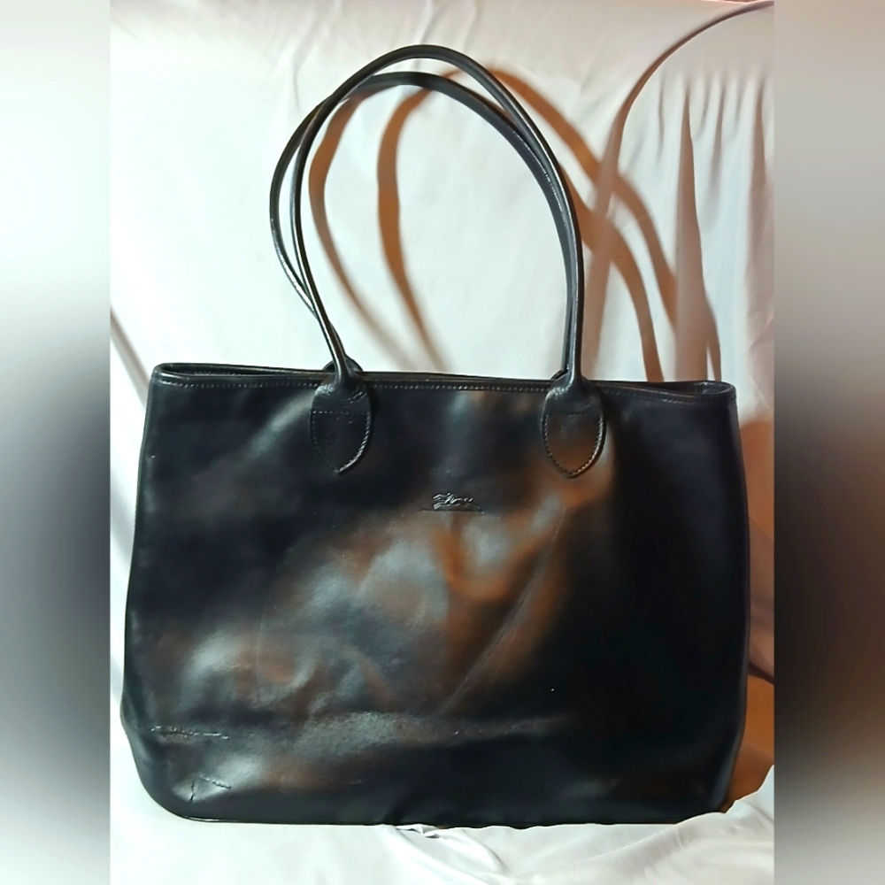 LONGCHAMP VINTAGE TOTE BAG SEE PICTURES FOR WEAR ON LEATHER OTHERWISE VGUC